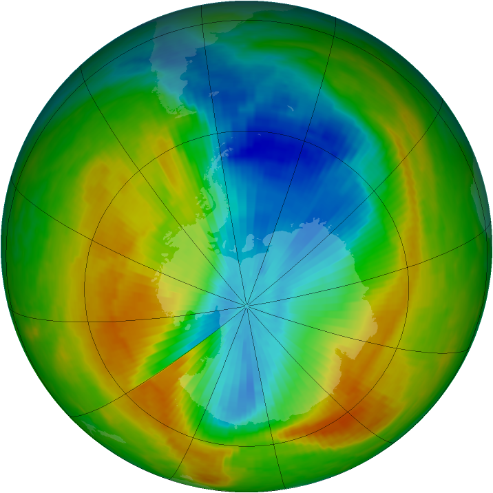 Antarctic ozone map for 03 November 1983